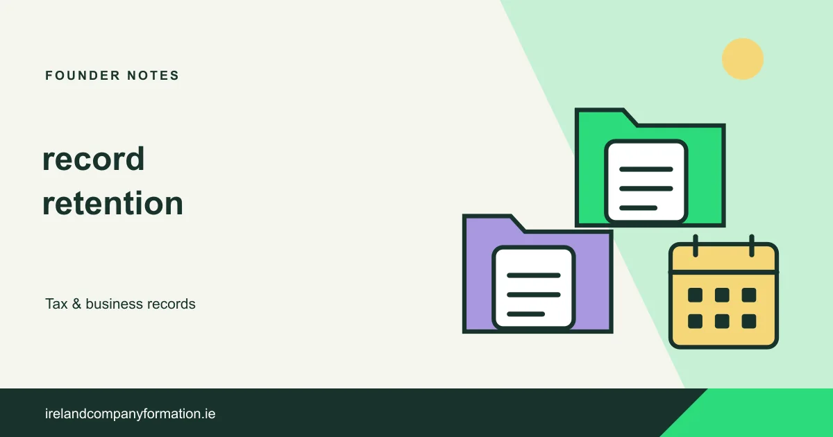 Organised accounting folders beside a retention calendar