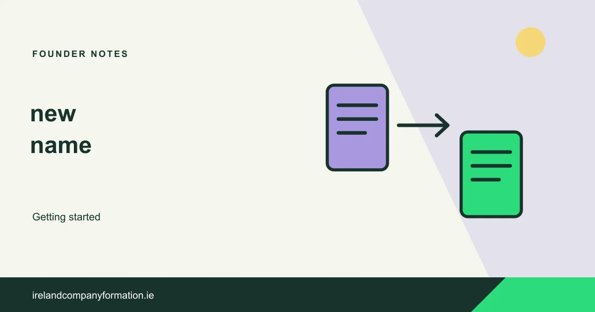 Two name documents connected by a change arrow