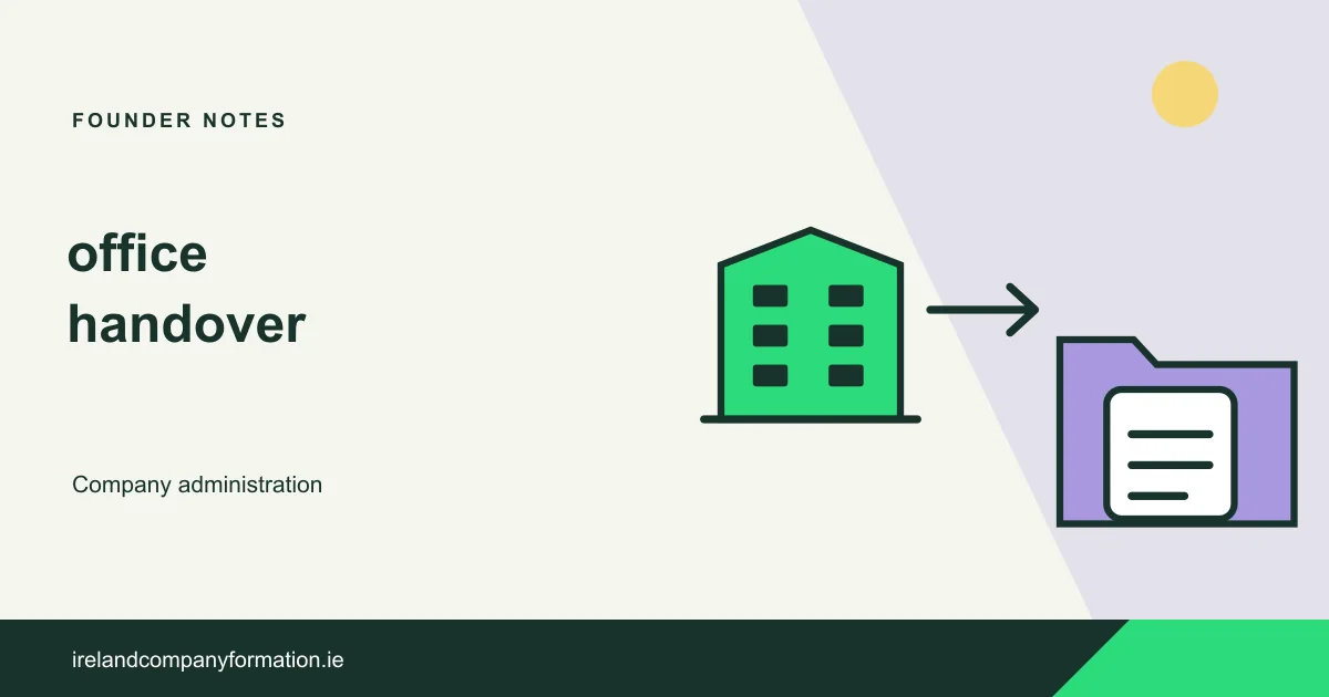 A registered-office building and a correspondence handover folder