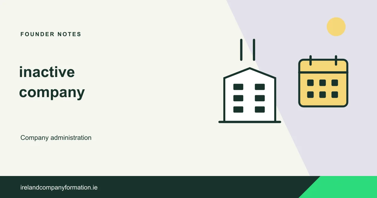 An inactive company building beside an active filing calendar