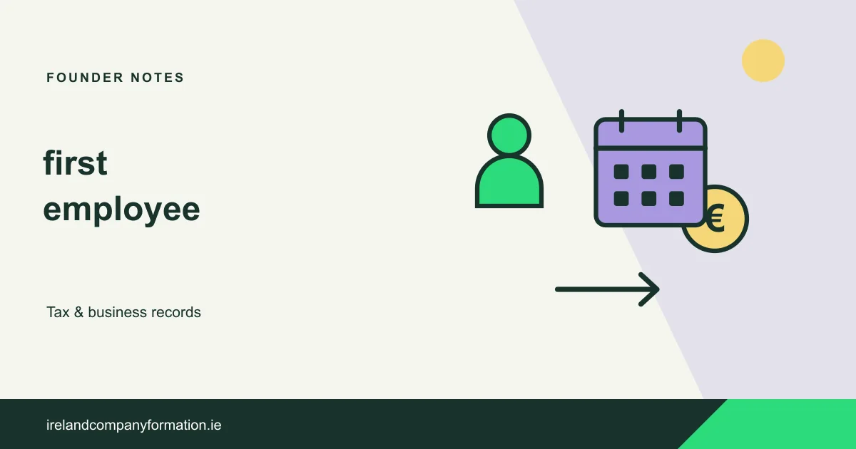 An employee, payroll coin and payment calendar