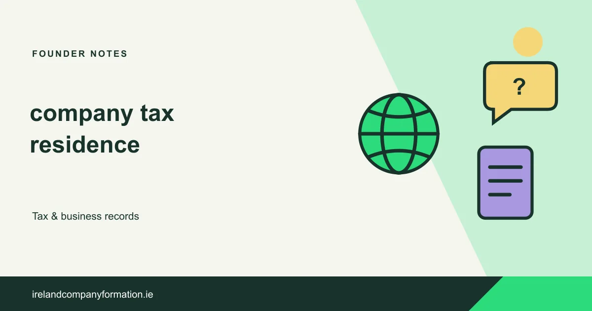 A globe, company tax record and residence question