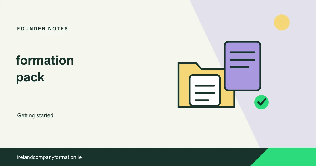 A folder, formation documents and a completion mark