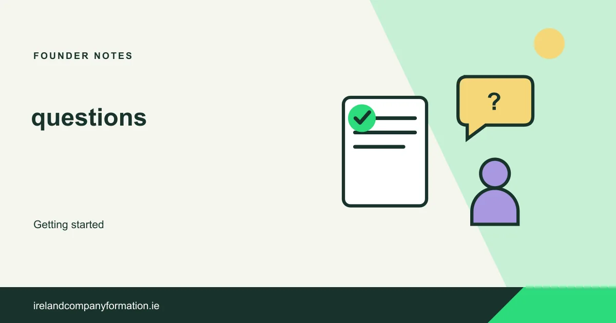 A checklist, a question bubble and a founder