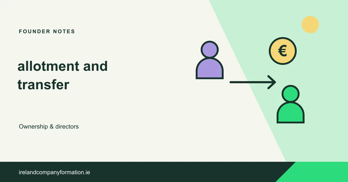 Two shareholders, a share token and a movement arrow
