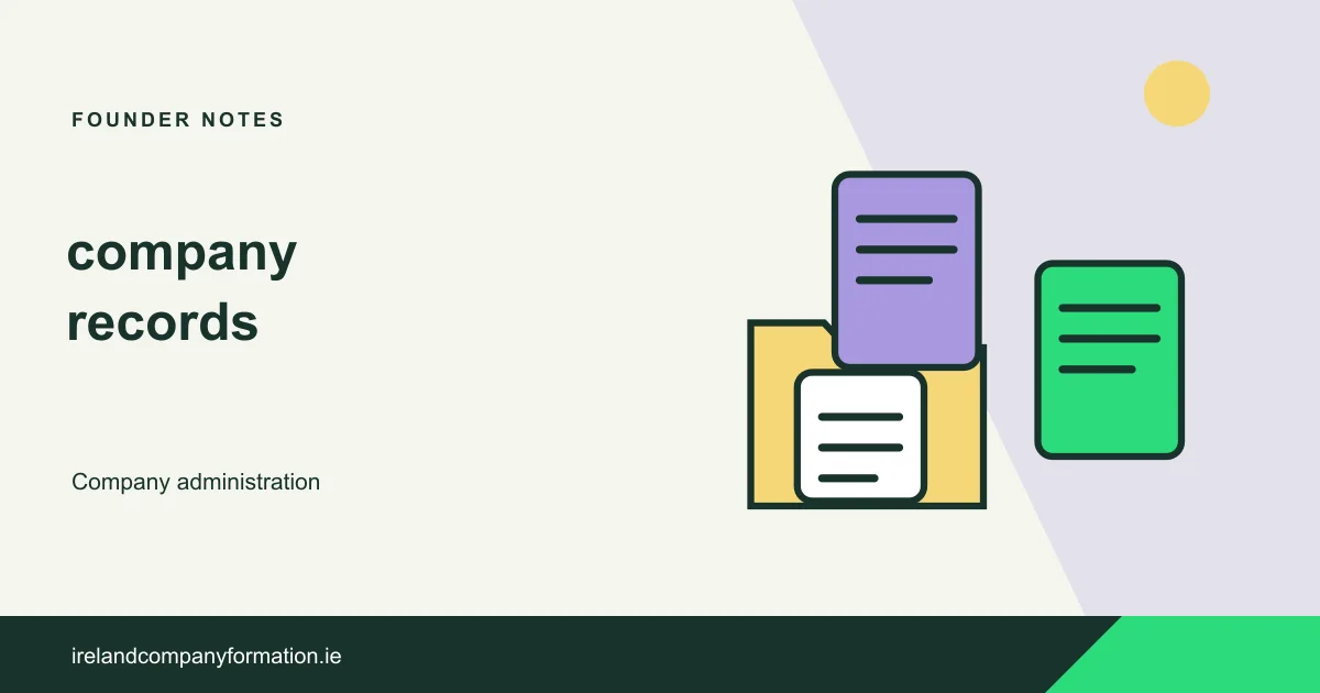 Company registers and supporting documents in an organised folder